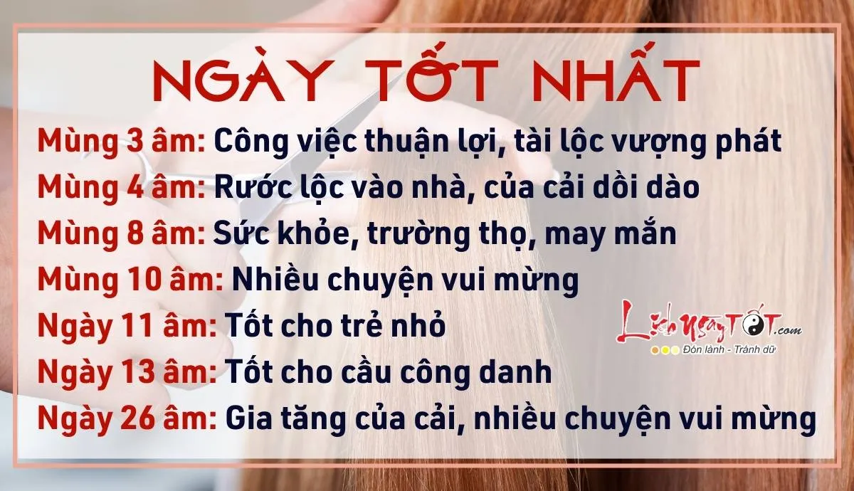 Chọn ngày giờ cắt tóc phù hợp